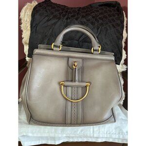 Gucci New Fango Leather Duilio Brogue Leather Top Handle Bag